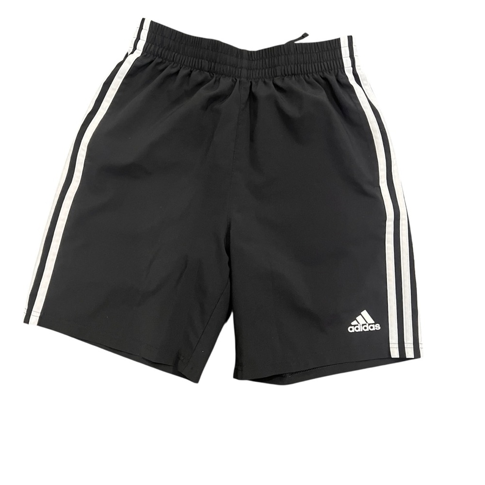 NWOT Adidas Girls Black Shorts with White Stripes Size 14